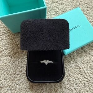 Tiffany & Co. Platinum and Diamond Heart Ring